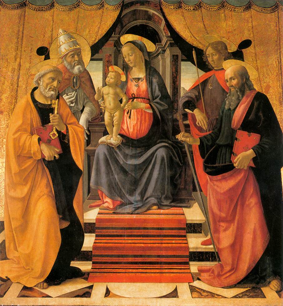 GHIRLANDAIO, Domenico Madonna and Child Enthroned with Saints